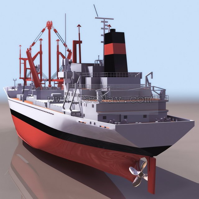 Bahrain cargo ship 3d rendering