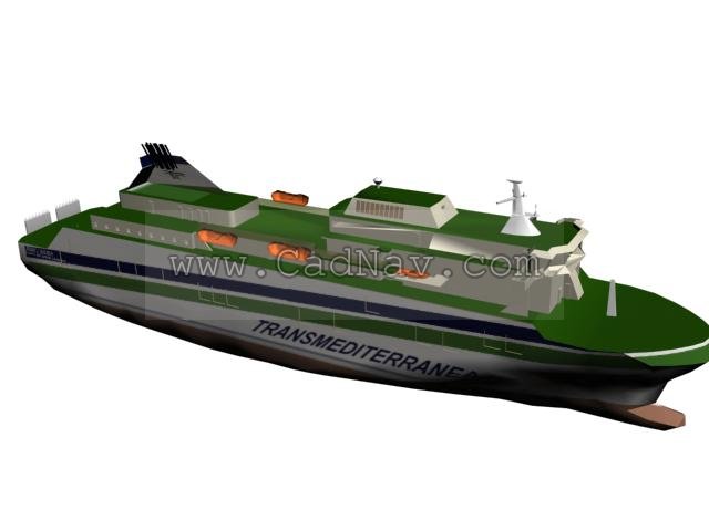 Sister cruise ship 3d rendering