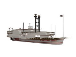 Mississippi Queen cruise 3d model preview