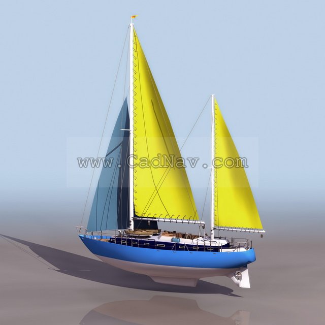 MOONLI sailing boat 3d rendering