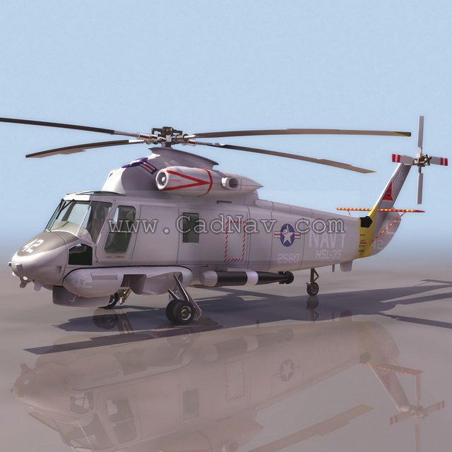 SH-2F Seasprite naval helicopters 3d rendering
