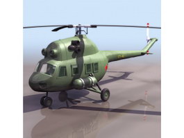 MIL Mi-2 multi-purpose helicopter 3d model preview