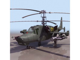 KA-50 hokum anti-armour helicopter 3d model preview