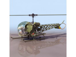 Bell H13 Helicopter 3d model preview