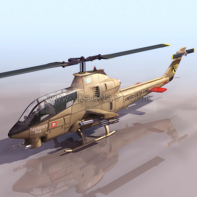 SuperCobra helicopter 3d rendering
