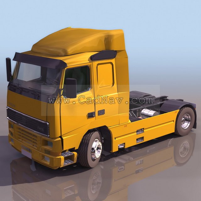 Volvo trailer truck 3d rendering
