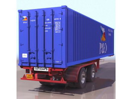 Container trailer 3d model preview