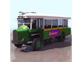 Village bus 3d model preview