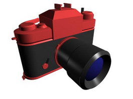 Single-lens reflex camera 3d model preview