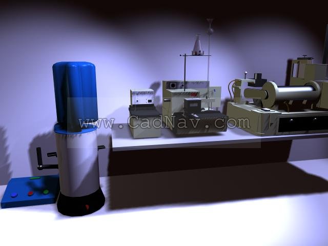 Laboratory equipment 3d rendering