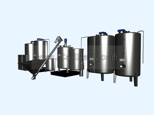 Atmospheric vacuum distillation unit 3d rendering
