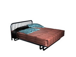 Metal bedstead simmous bed 3d model preview