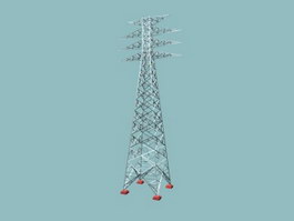 Power transmission tower 3d model preview