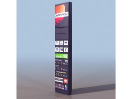 Gasoline filling station billboards 3d model preview