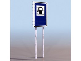 Gasoline station sign 3d model preview