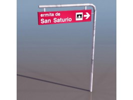 Signs for directions 3d model preview