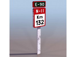 KM sign 3d model preview