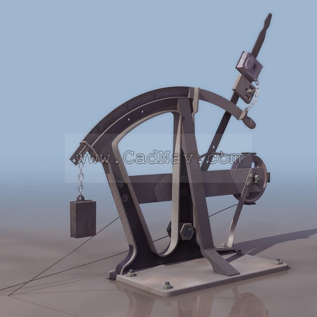 Ground throw lever 3d rendering