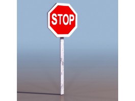 STOP Street signs 3d model preview