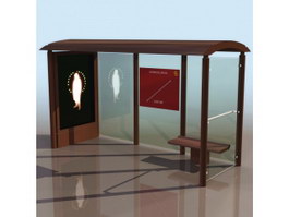 Bus shelter 3d model preview