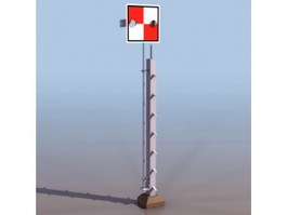 Railroad crossing sign 3d model preview
