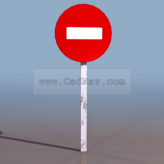 No entry sign 3d rendering