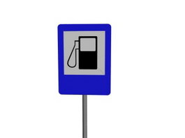 Gasoline filling station sign 3d model preview