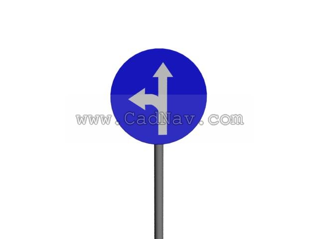 Diverging point signs 3d rendering