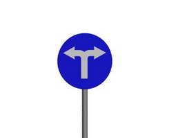 Turn left and right signs 3d model preview