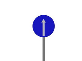Straight traffic signs 3d model preview