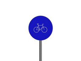 Non-motor vehicles sign 3d model preview