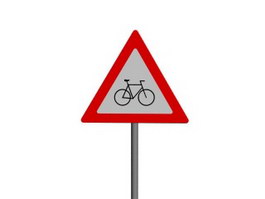 Watch out Non-Motor Vehicle traffic signs 3d model preview