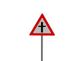 Square crossing traffic signs 3d model preview