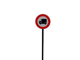 Large Vehicle Lane traffic signs 3d model preview