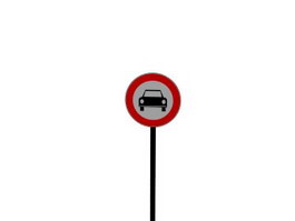 Car Lane traffic signs 3d model preview