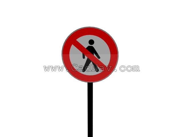 No Entry for Pedestrians traffic signs 3d rendering