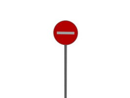 No Entry traffic signs 3d model preview