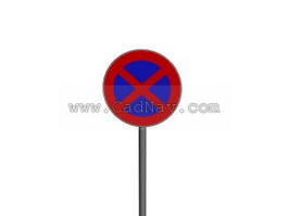 No Parking traffic signs 3d model preview