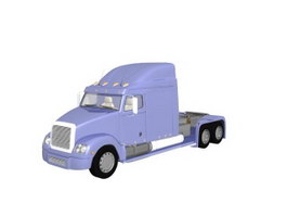 Flat bed truck 3d model preview