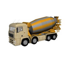 Concrete delivery truck 3d model preview