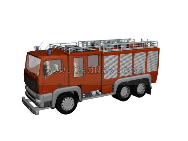 Fire Truck 3d rendering
