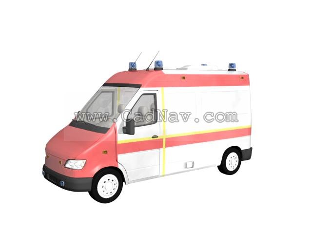 Ambulance 3d rendering
