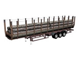 Forestry Timber Trailer 3d model preview