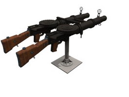 Lewis machine gun 3d model preview