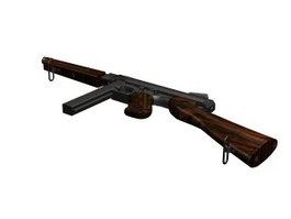 Thompson submachine gun 3d model preview