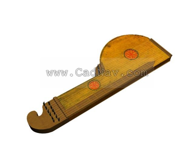 Zither 3d rendering