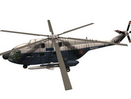 Super Frelon SA321 helicopter 3d model preview