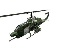 AH-1W SuperCobra attack helicopters 3d model preview