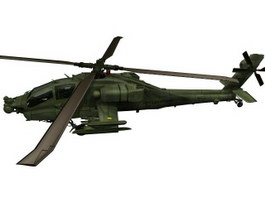 Apache AH-64 attack helicopter 3d model preview