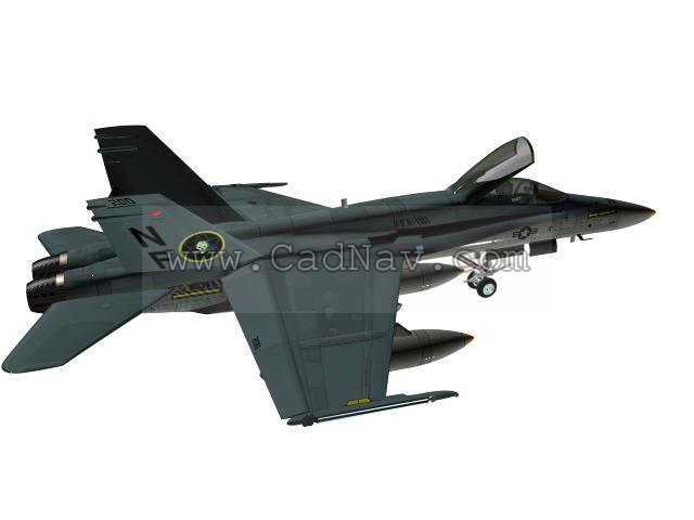 F-18A Hornet Multirole fighter 3d rendering